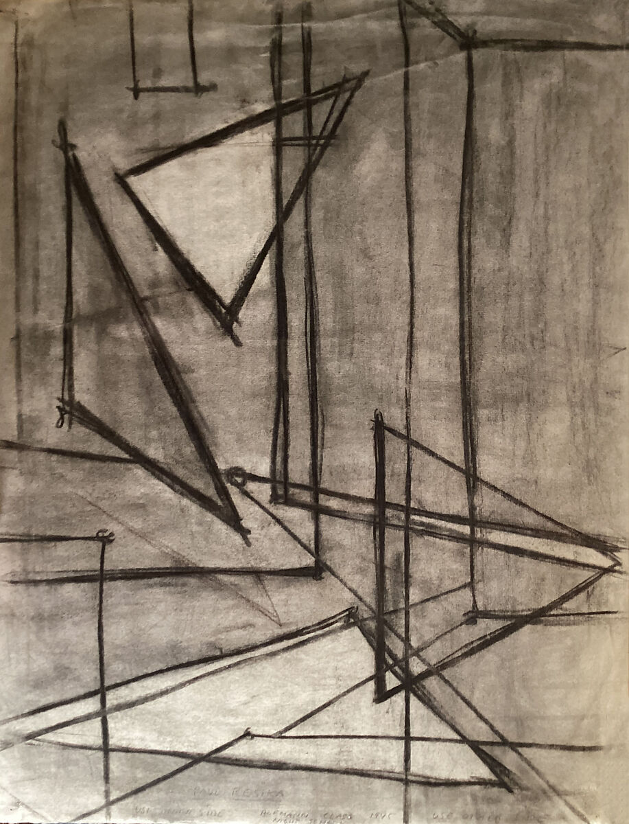 Untitled (figure study), Paul Resika (American, born New York, 1928), Charcoal on paper (recto and verso)