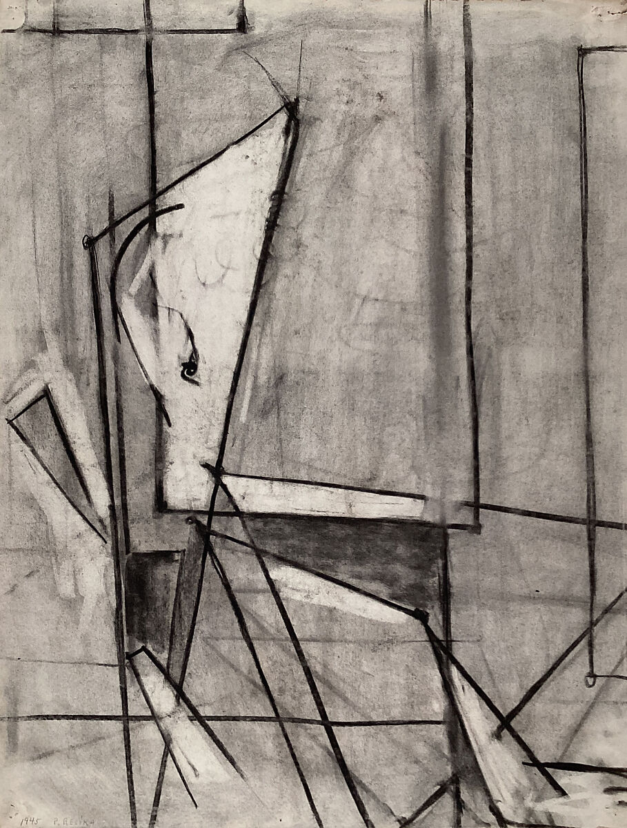Untitled (figure study), Paul Resika (American, born New York, 1928), Charcoal on paper (recto and verso) 