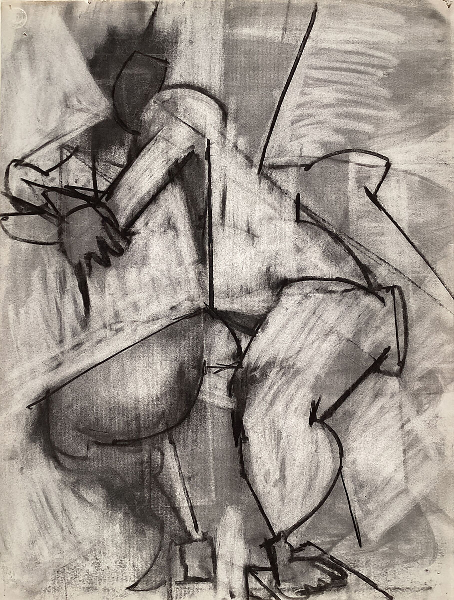 Untitled (female figure study), Lillian Kiesler (American, 1911–2001), Charcoal on paper 