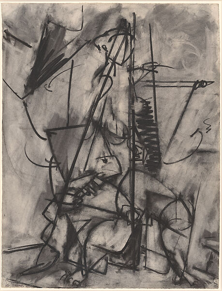 Untitled, Lee Krasner (American, Brooklyn, New York 1908–1984 New York), Charcoal on paper 