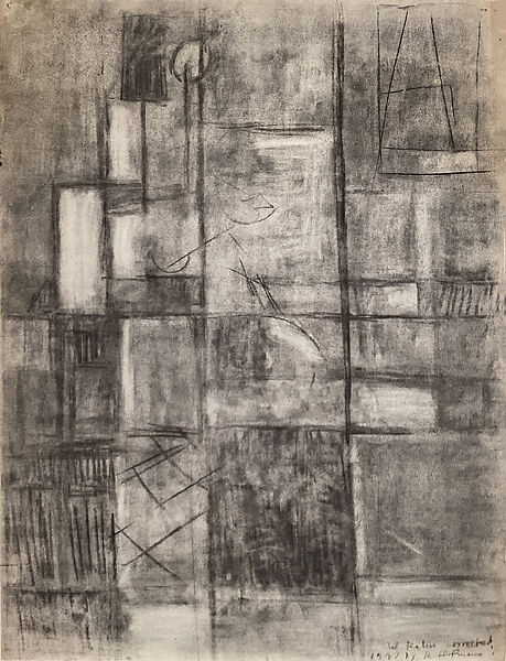 Untitled (female figure study), Wolf Kahn (American (born Germany), Stuttgart 1927–2020 New York), Charcoal on paper (recto and verso) 