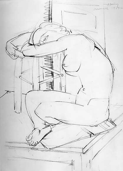 Untitled (female figure study), John Haley (American, Minneapolis, Minnesota 1905–1991 Richmond, California), Graphite on paper 