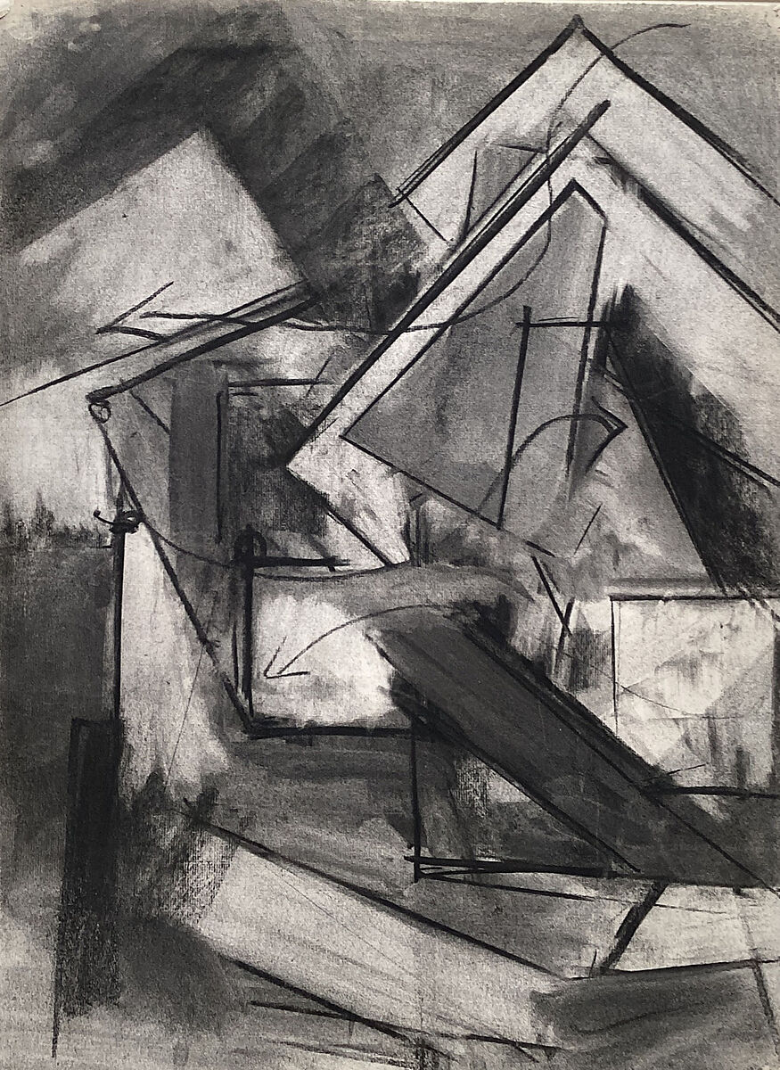 Untitled (figure study), Nieves Marshaleck Billmyer (American, San Francisco, California 1909–1999 New York), Charcoal on paper 