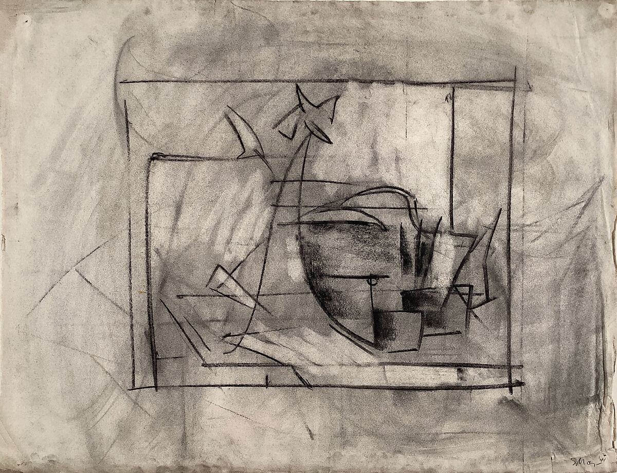 Untitled (still-life), Seong Moy (American (born China), Canton 1921–2013 New York), Charcoal on paper 