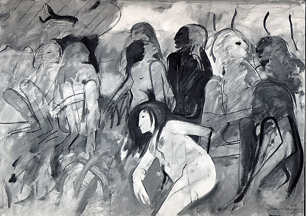 Nine Figures, Robert Beauchamp (American, Denver, Colorado 1923–1995 New York), Oil on paper, mounted on wood 