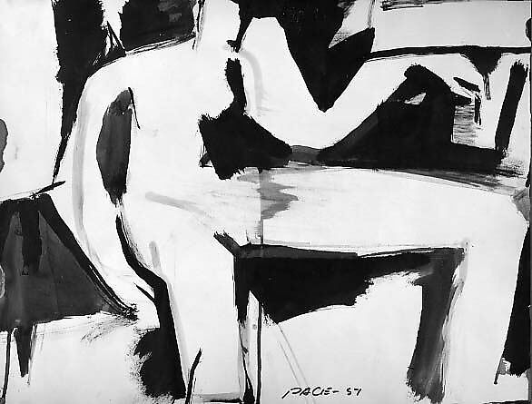 Untitled (figure study), Stephen Pace (American, 1918–2010), Ink on paper 