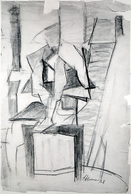 Untitled (figure study), Lillian Abrams (American, New York 1906–1973 Providence, Rhode Island), Charcoal on paper 