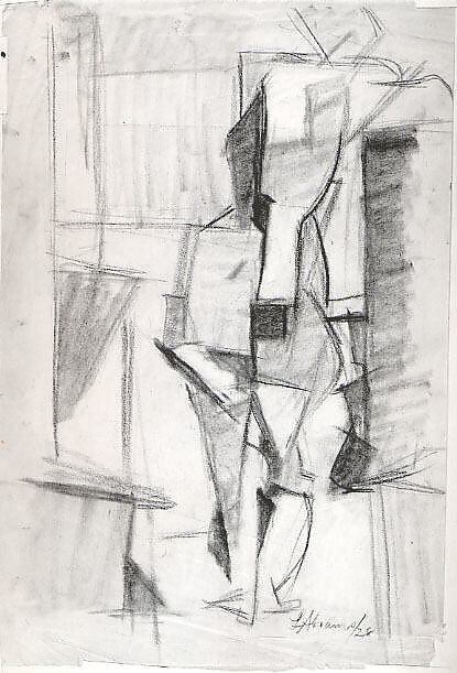 Untitled (figure study), Lillian Abrams (American, New York 1906–1973 Providence, Rhode Island), Charcoal on paper 