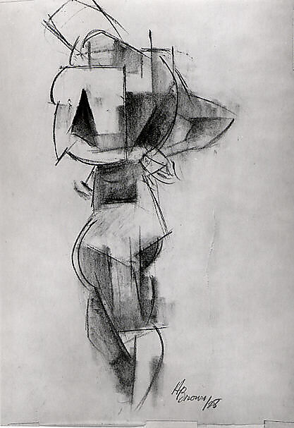 Untitled (figure study), Harry Brown  American, Charcoal on paper