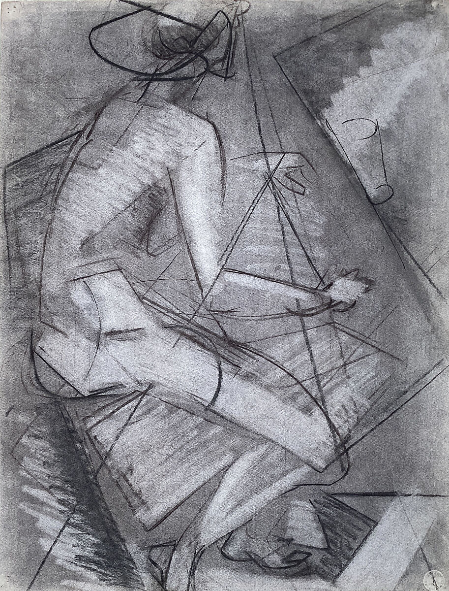 Untitled, Jerome Burns (American, born 1919), Charcoal on paper 