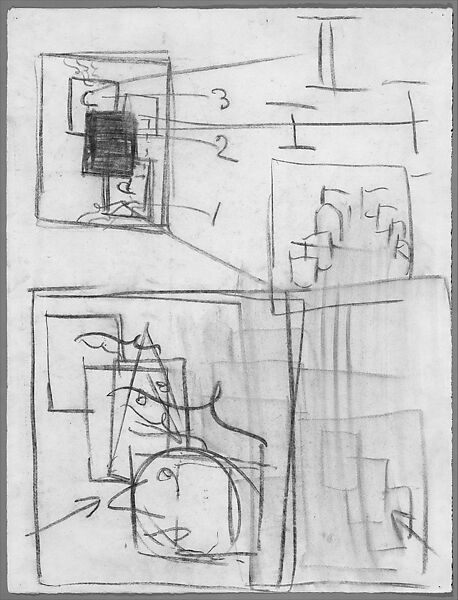 Untitled (lecture demonstration drawing), Hans Hofmann (American (born Germany), Wessenburg 1880–1966 New York), Charcoal on paper 