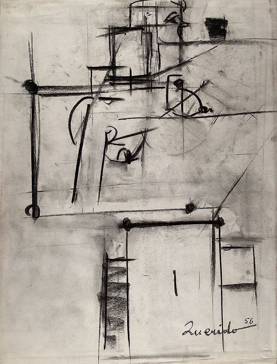 Untitled (figure study), Zita Querido (American, 1917–2003), Charcoal on paper 