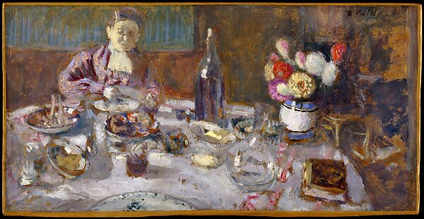 Luncheon, Edouard Vuillard (French, Cuiseaux 1868–1940 La Baule), Oil on cardboard 