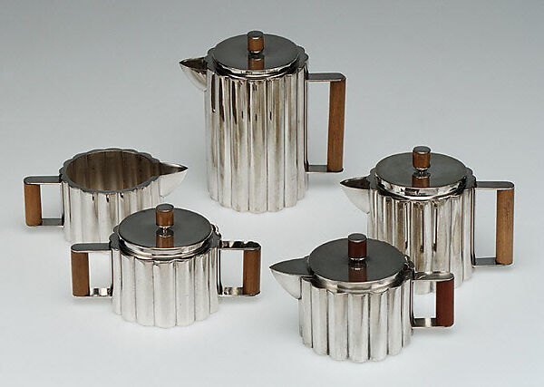 Creamer, Ilonka Karasz (American (born Hungary) Budapest 1896–1981 New York, New York), Electroplated nickel silver, walnut 