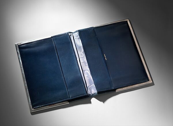 Portfolio, Pierre Legrain (French, Levallois-Perret 1889–1929 Paris), Leather, chrome-plated metal, fold leaf