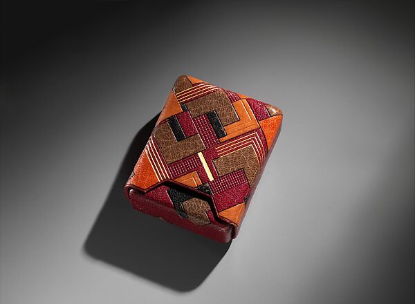 Cigarette Case, Pierre Legrain (French, Levallois-Perret 1889–1929 Paris), Dyed and tooled leather, gold leaf