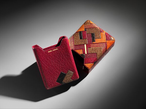 Cigarette Case, Pierre Legrain (French, Levallois-Perret 1889–1929 Paris), Dyed and tooled leather, gold leaf