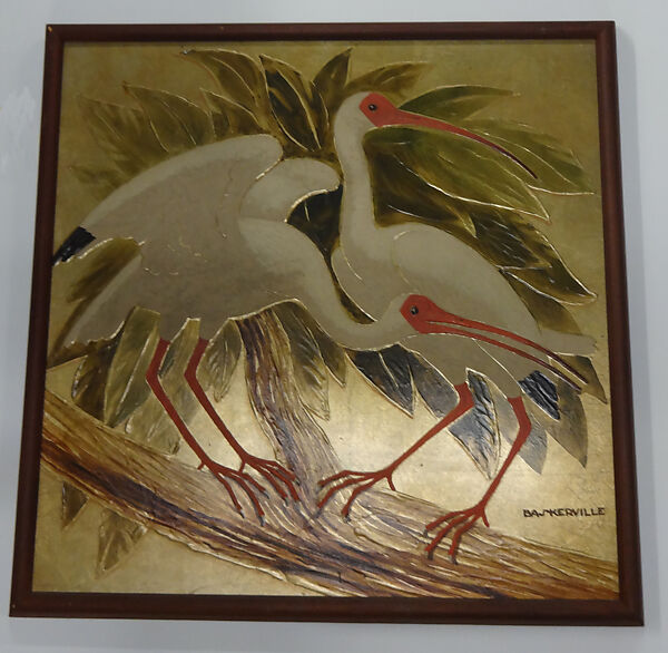 White Ibises in the Everglades, Charles Baskerville (American, Raleigh, North Carolina 1896–1994 New York), Lacquer on maranite 