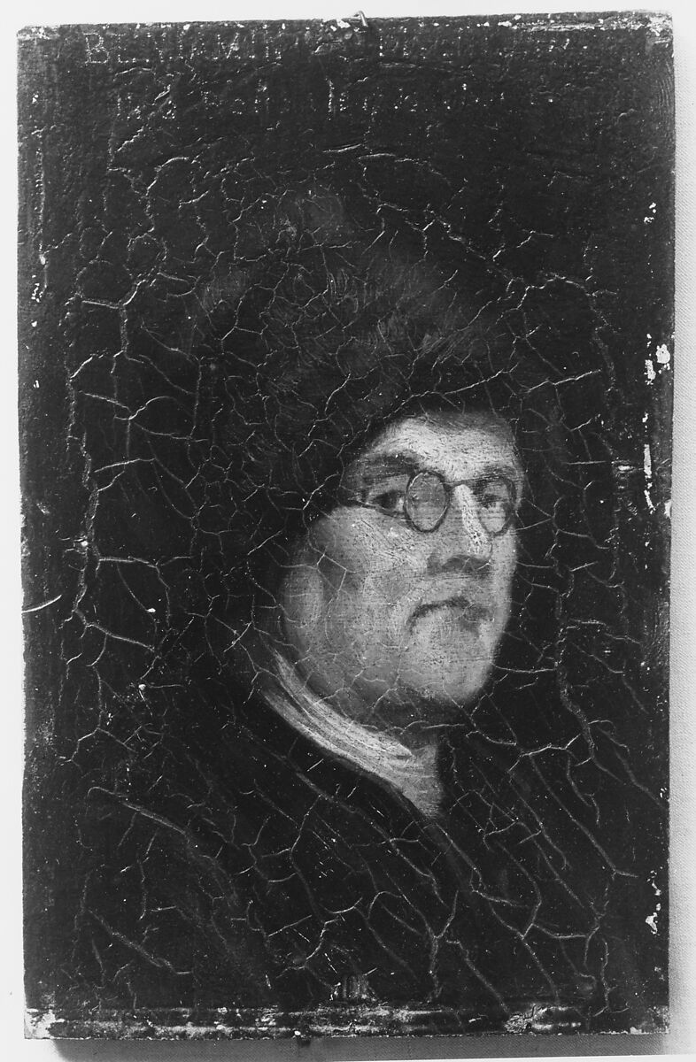 Portrait of Benjamin Franklin, Oil on wood 
