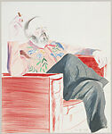 Henry, Seventh Avenue, David Hockney (British, born Bradford, 1937), Colored pencil and wax crayon on paper 