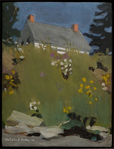 House above the Beach, Fairfield Porter (American, Winnetka, Illinois 1907–1975 Southampton, New York), Oil on wood 