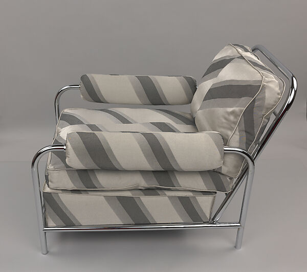 Armchair, Donald Deskey (American, Blue Earth, Minnesota 1894–1989 Vero Beach, Florida), Steel, rayon