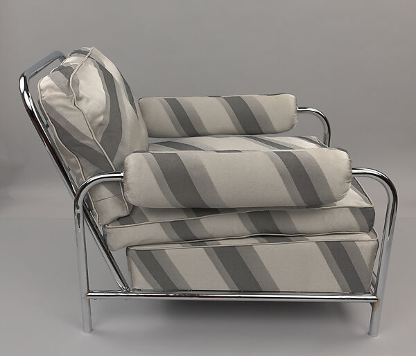 Armchair, Donald Deskey (American, Blue Earth, Minnesota 1894–1989 Vero Beach, Florida), Steel, rayon