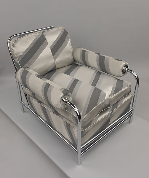 Armchair, Donald Deskey (American, Blue Earth, Minnesota 1894–1989 Vero Beach, Florida), Steel, rayon