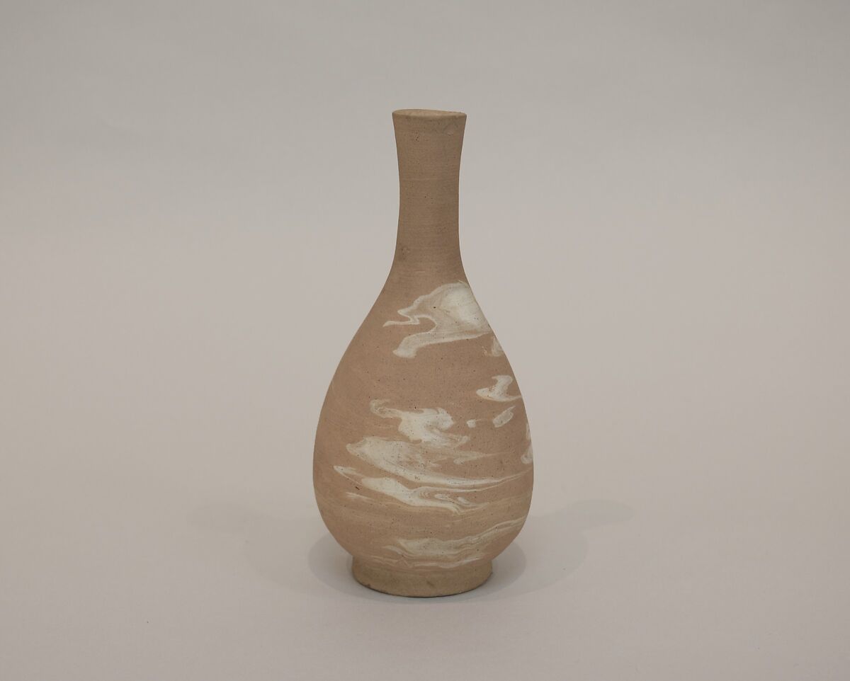 Vase, Stoneware with marbled slip decoration (Cizhou type ware), China 