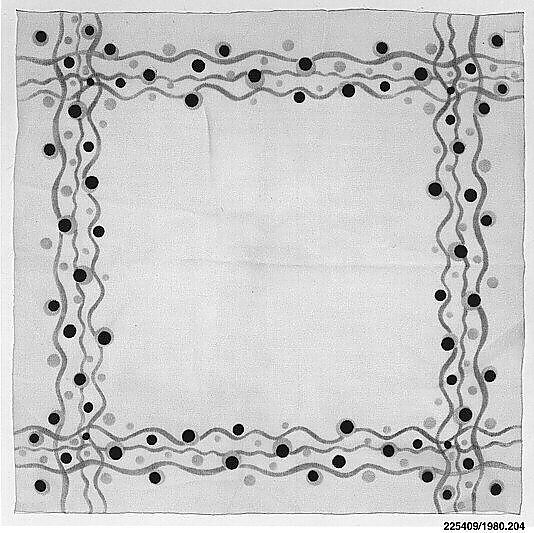 Handkerchief, Unknown Designer, Synthetic or man-made fibers with wool flocking; pigment 