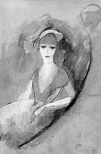 Woman in a Gondola, Marie Laurencin (French, Paris 1883–1956 Paris), Opaque watercolor, wash, and ink on paper 