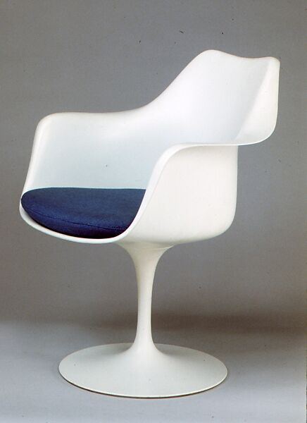 "Tulip" Armchair (Model No. 150), Eero Saarinen (American (born Finland), Kirkkonummi 1910–1961 Ann Arbor, Michigan), Aluminum, paint, plastic, wool and nylon upholstery, latex rubber foam 