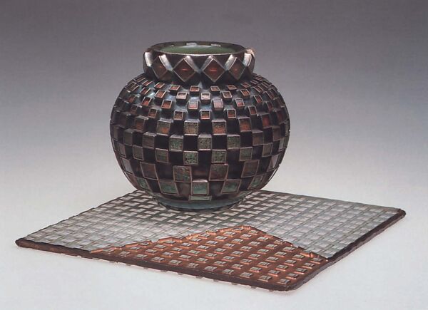 "Pie-R-Square" Vase, Michael Glancy (American, born 1950), Glass, silver and copper 