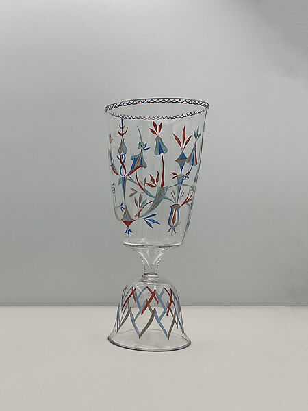Double-cup glass, Attributed to Maria Vera Brunner (Austrian, 1885–1965), Painted glass 