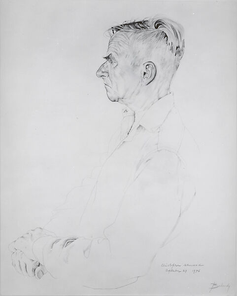 Christopher Isherwood, Don Bachardy (American, born Los Angeles, California, 1934), Graphite and ink wash on paper 