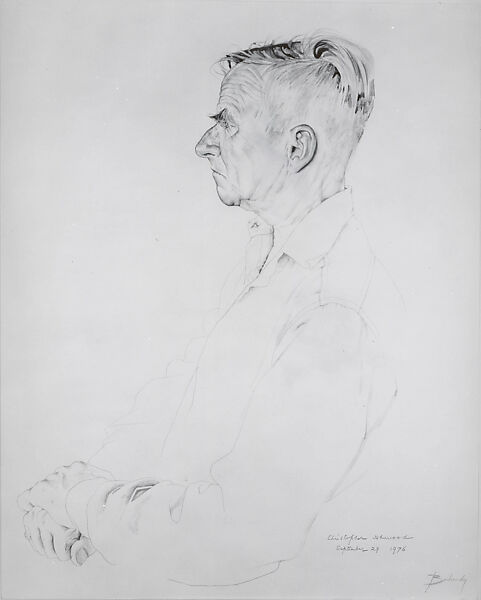 Christopher Isherwood, Don Bachardy (American, born Los Angeles, California, 1934), Graphite and black ink wash on paper 