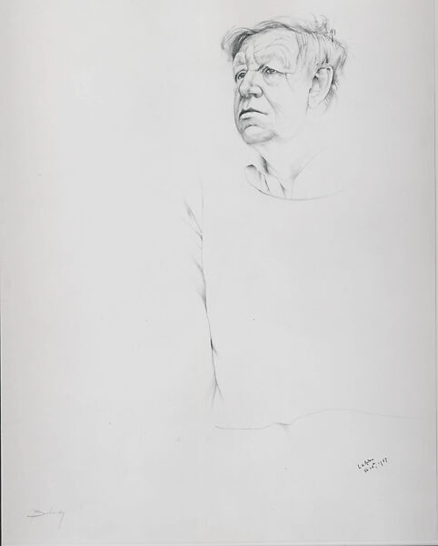 W.H. Auden, Don Bachardy (American, born Los Angeles, California, 1934), Graphite and ink wash on paper 