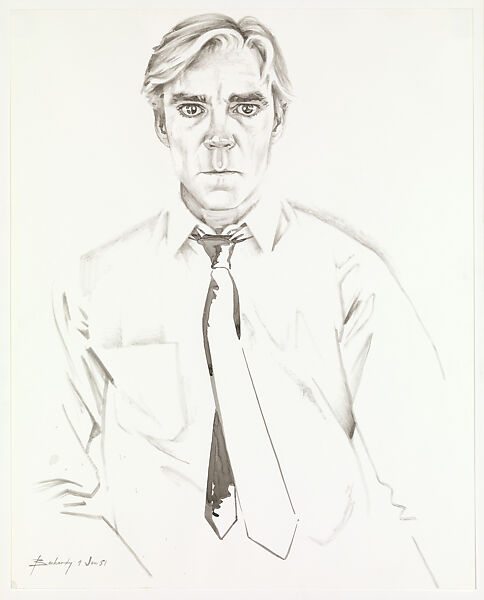 Self-Portrait, Don Bachardy (American, born Los Angeles, California, 1934), Ink wash on paper 