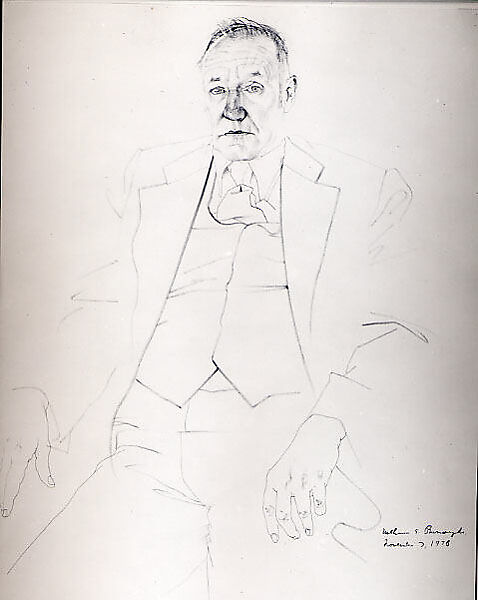 William Burroughs, Don Bachardy (American, born Los Angeles, California, 1934), Brush and ink and wash on paper 