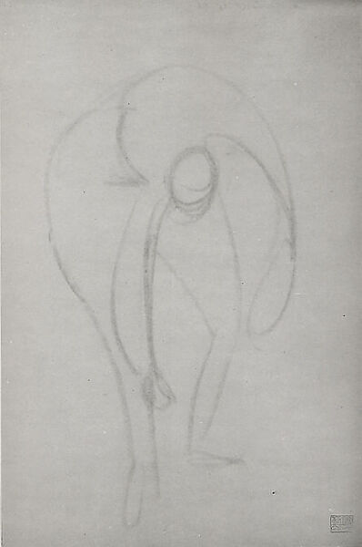 Female Figure of Dancer, Mark Tobey (American, Centerville, Wisconsin 1890–1976 Basel), Chalk on paper 