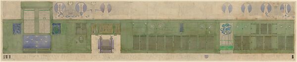 Design for a Library in a Glasgow House, Charles Rennie Mackintosh (British, Glasgow, Scotland 1868–1928 London), Watercolor and graphite on paper 
