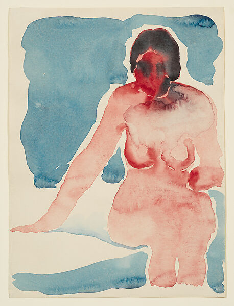 Seated Nude XI, Georgia O&#39;Keeffe (American, Sun Prairie, Wisconsin 1887–1986 Santa Fe, New Mexico), Watercolor on paper 