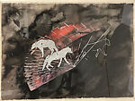 Three Wolves, Nancy Giesmann  American, Gouache and enamel on paper