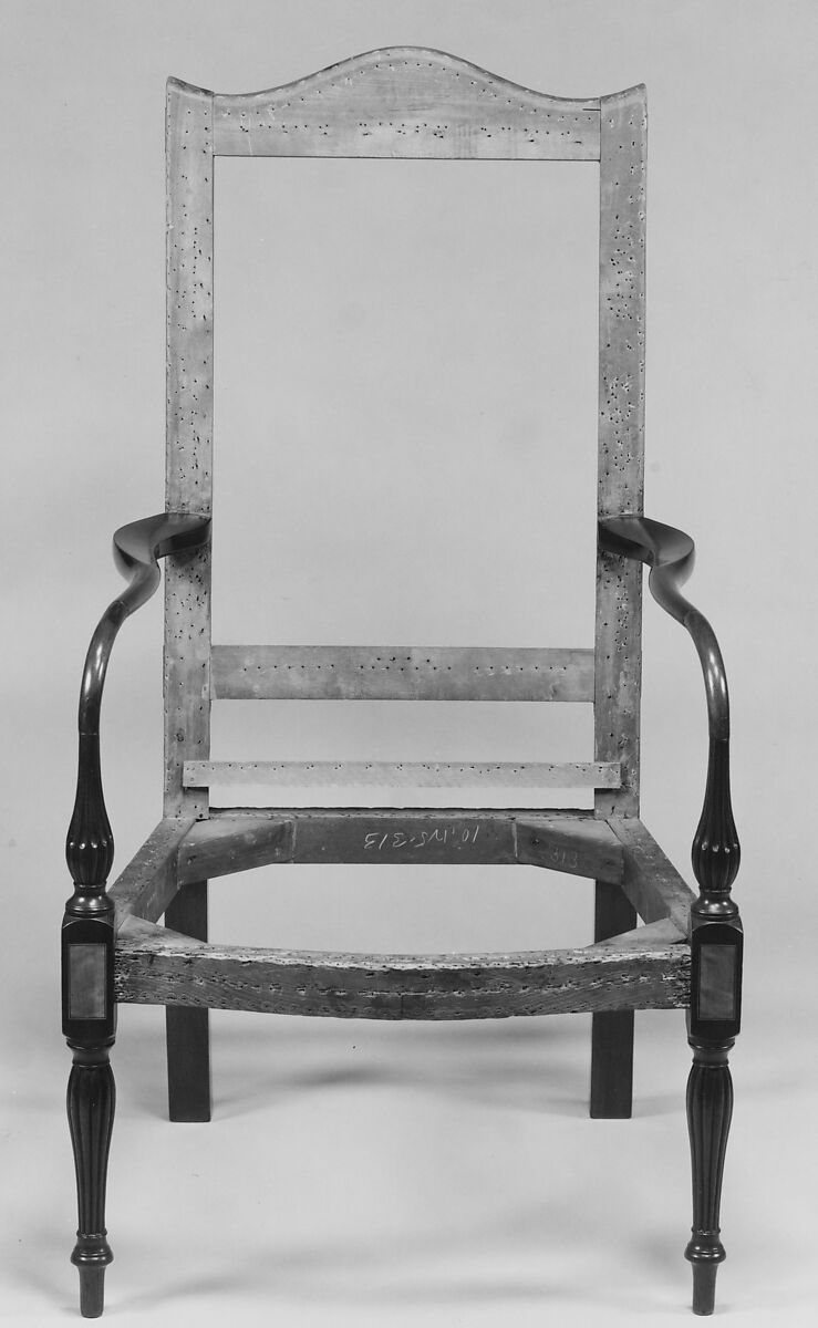 Armchair, Mahogany, satinwood, birch, white pine, American