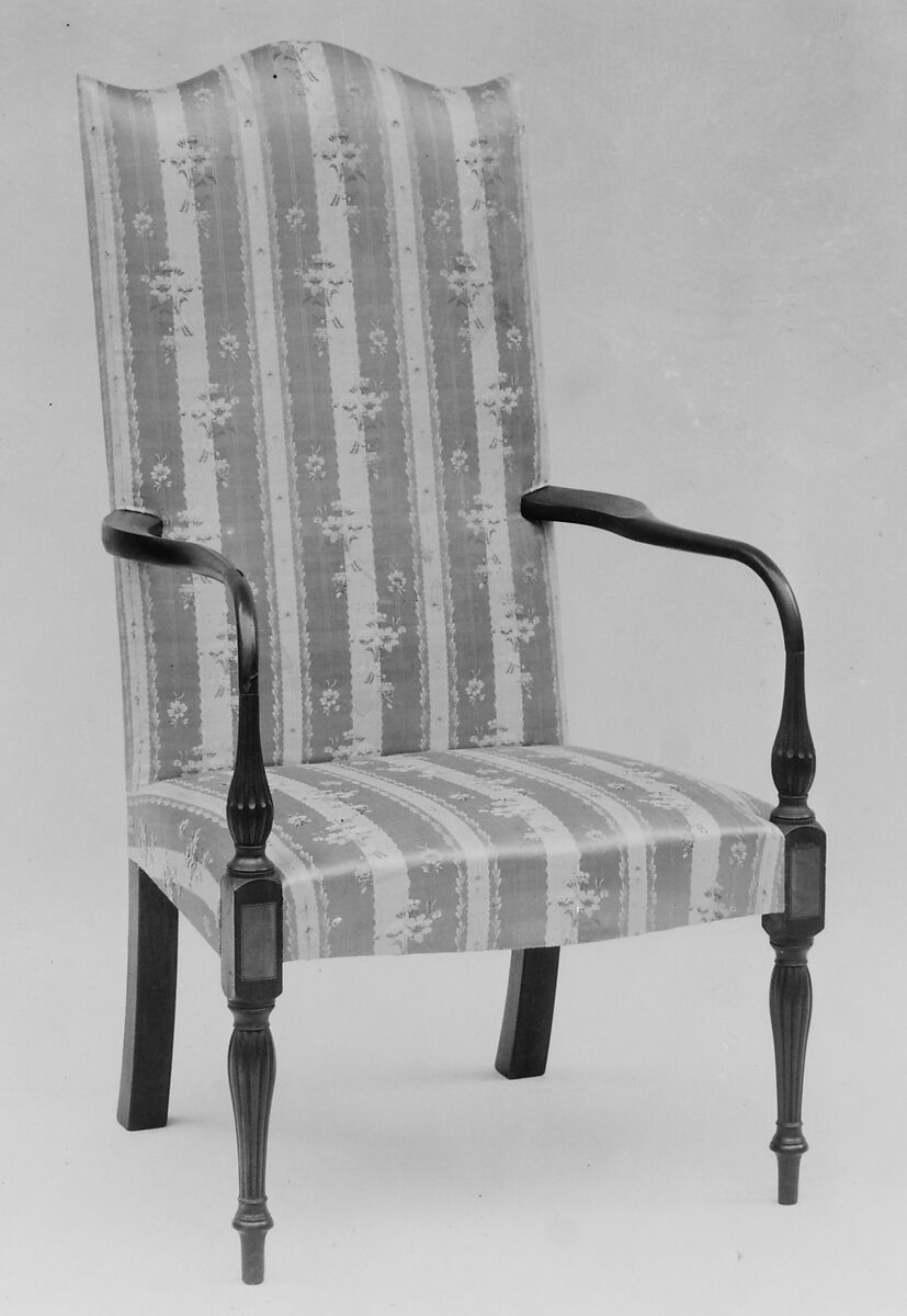 Armchair, Mahogany, satinwood, birch, white pine, American