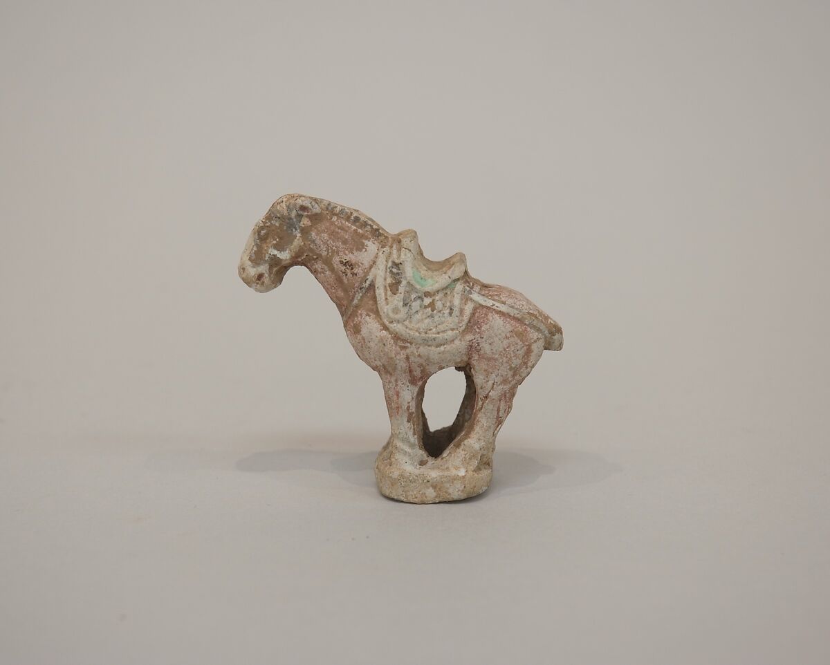 Minature standing horse, Earthenware with pigments, China 