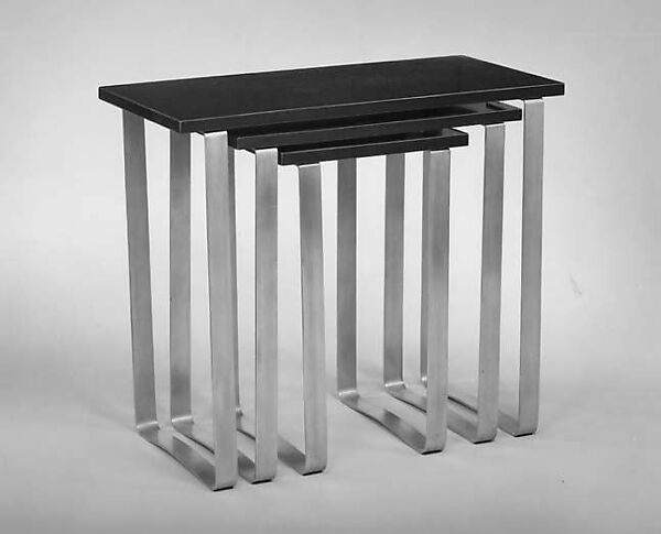 Nesting Tables, Donald Deskey (American, Blue Earth, Minnesota 1894–1989 Vero Beach, Florida), Aluminum and formica 