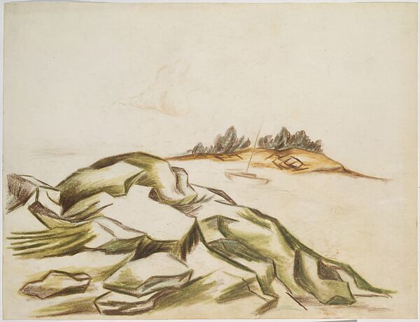 Untitled (Menemsha Pond, Martha's Vineyard), Jackson Pollock (American, Cody, Wyoming 1912–1956 East Hampton, New York), Colored pencils on paper 