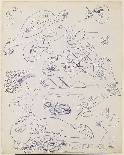 Untitled (Sheet of Studies), Jackson Pollock (American, Cody, Wyoming 1912–1956 East Hampton, New York), Ink and colored pencil on paper 