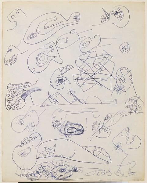 Untitled (Sheet of Studies), Jackson Pollock (American, Cody, Wyoming 1912–1956 East Hampton, New York), Ink and colored pencil on paper